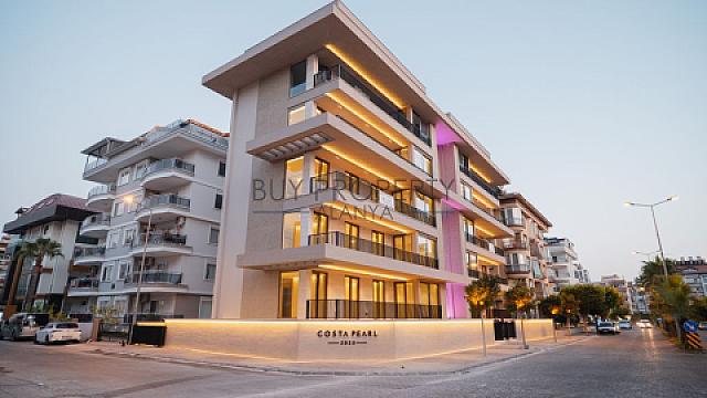 Luxury flats with modern architecture  and focus on natural materials
